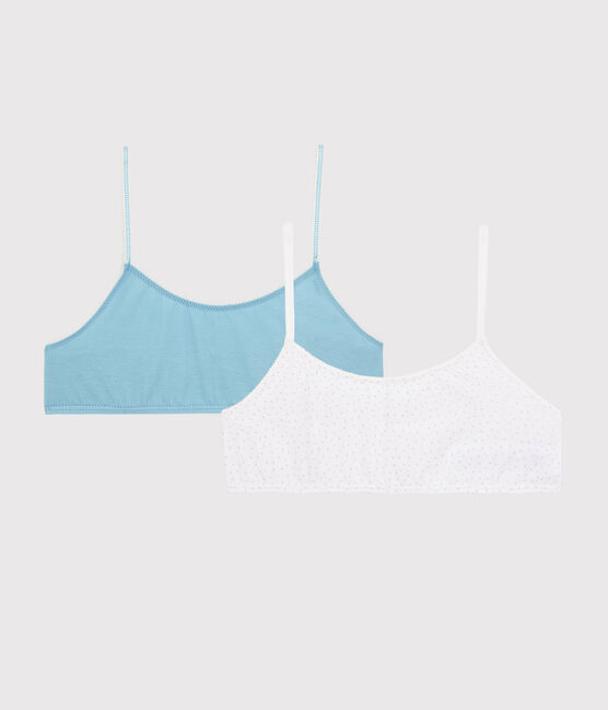 Confezione da 2 brassière pois argento ragazza in cotone biologico e elastan variante 1