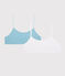Confezione da 2 brassière pois argento ragazza in cotone biologico e elastan variante 1
