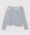 Cardigan in cotone/lino a righe Donna bianco MARSHMALLOW/blu MEDIEVAL