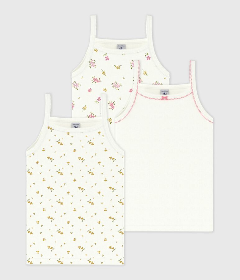 Set di canotte bambina in cotone con stampa a fiori multicolore