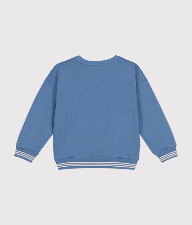 Maglia in tessuto felpato bambina/bambino blu