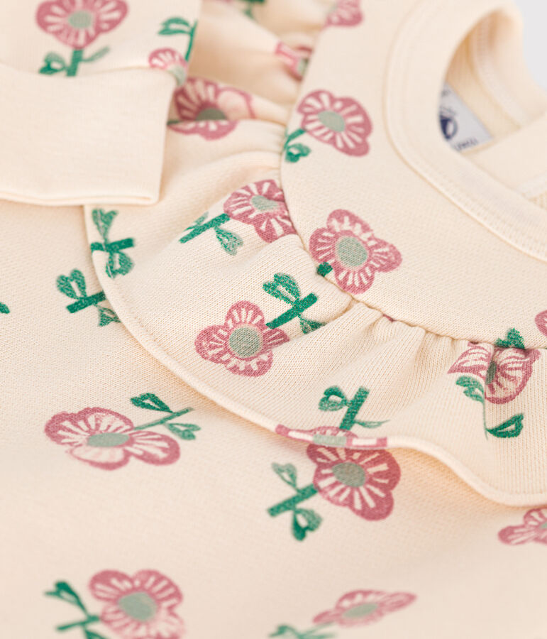 Maglia in tessuto felpato neonato ecru/multicolore