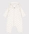 Tutina lunga bebè in cotone ovatta con cappuccio bianco MARSHMALLOW/bianco MULTICO
