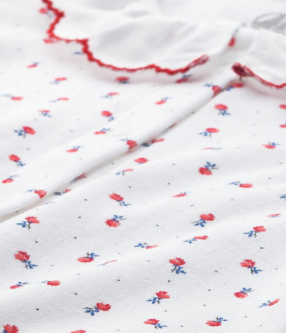 Tutina lunga per bebè bambina stampata bianco ECUME/rosso PEPS/ MULTICO