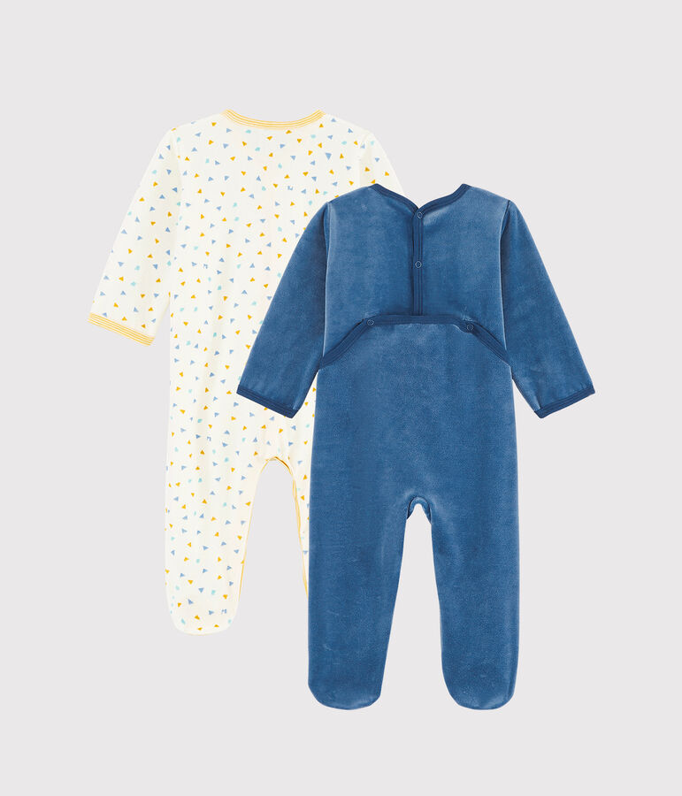 Duo di tutine per neonato in ciniglia multicolore