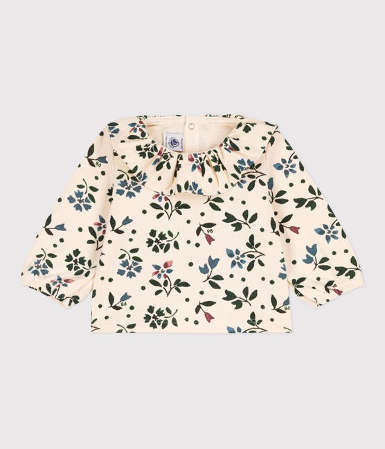 Blusa a manica lunga bebè in garza di cotone stampato bianco AVALANCHE/ MULTICO