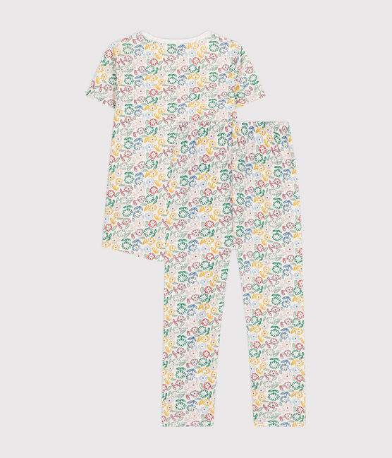 Pigiama in cotone con stampa a fiori bambino bianco MARSHMALLOW/bianco MULTICO