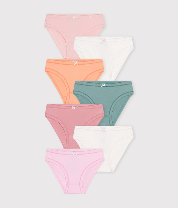 Confezione da 7 slip bambino in cotone tinta unita multicolore