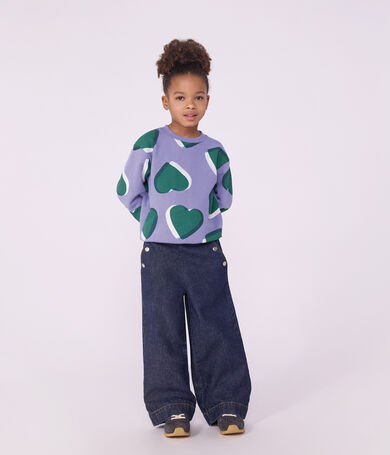 Pantaloni a gamba ampia in denim bambina