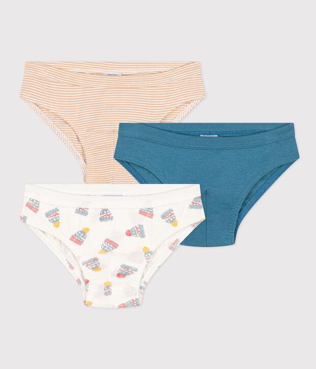 Confezione da 3 slip bambino in cotone motivo berretto multicolore