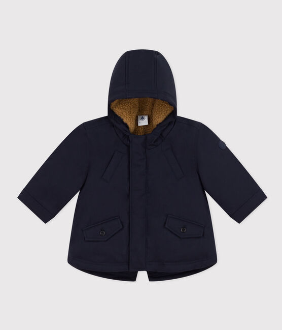 Parka foderato in sherpa per bebè blu SMOKING