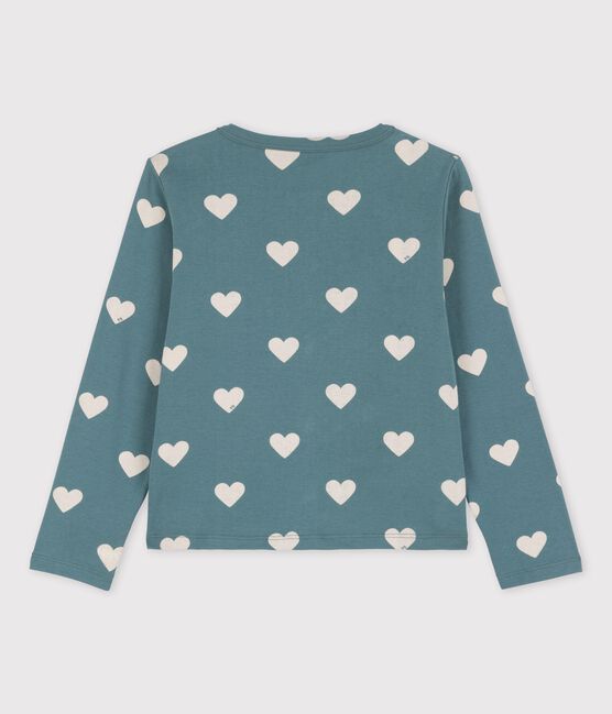 Cardigan fantasia in cotone bambina verde BRUT/bianco AVALANCHE