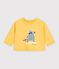 Felpa in cotone con stampa animalier neonato giallo
