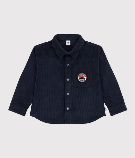 Overshirt in velluto a coste grosse bambino blu SMOKING