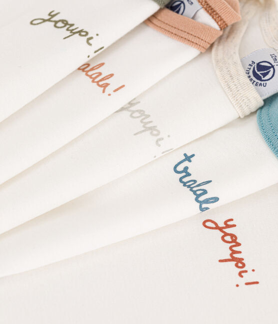 Confezione da 5 body manica corta in cotone motivo "youpi" variante 1