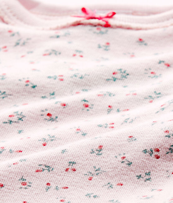 Body per bebé femmina a maniche corte stampato rosa VIENNE/bianco MULTICO