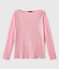 T-shirt donna a maniche lunghe in lino iridescente rosa BABYLONE/grigio ARGENT