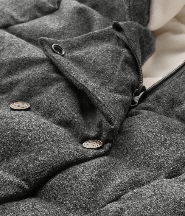 Piumino bambina in flanella resistente all'acqua grigio