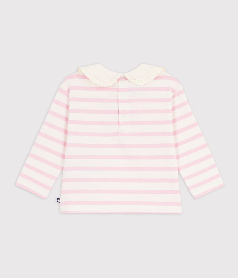 Marini&egrave;re con colletto in cotone neonato rosa MILK/ MARQUISE