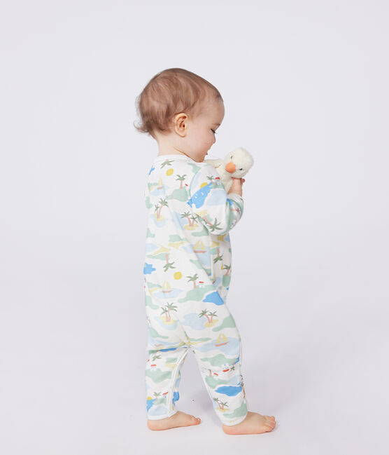 Pigiama senza piedini in cotone stampato neonato bianco MARSHMALLOW/bianco MULTICO