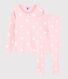 Pigiama snugfit cuore rosa bambina in cotone biologico