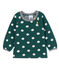 Blusa a manica lunga bebè femmina in fantasia verde SOUSBOIS/bianco MARSHMALLOW