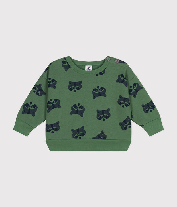 Maglia in tessuto felpato neonato verde/multicolore