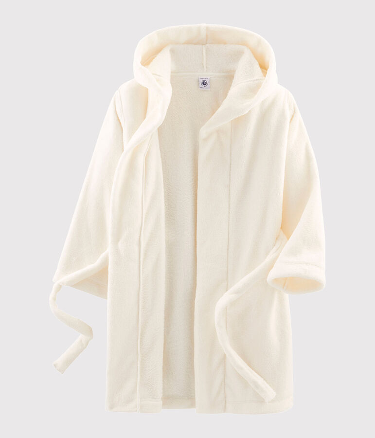 Vestaglia in pile da bambino bianco MARSHMALLOW