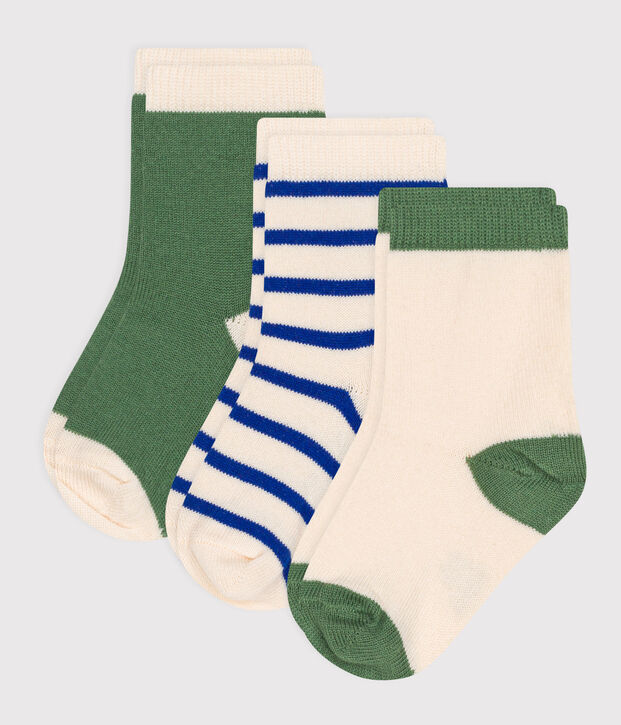 3 paia di calzini in cotone a righe neonato multicolore
