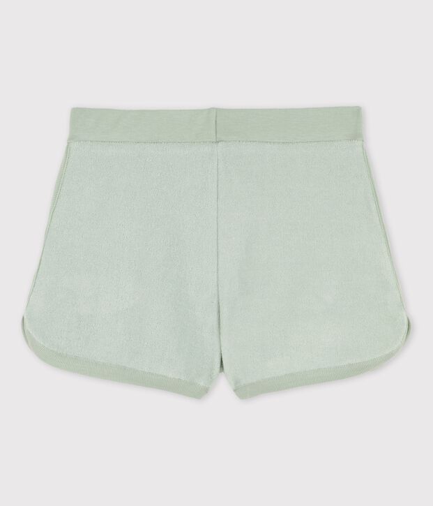 Shorts in spugna bouclette bambina verde