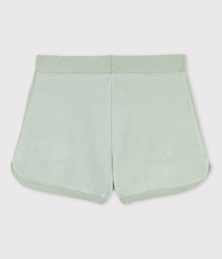 Shorts in spugna bouclette bambina verde