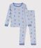 Pigiama molto aderente in cotone con stampa bambino blu/bianco/multicolore