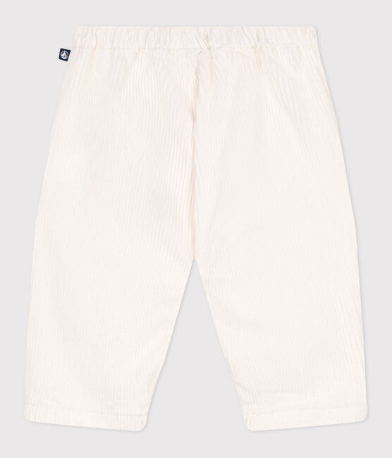 Pantaloni in velluto tinta unita neonato ecru MILK