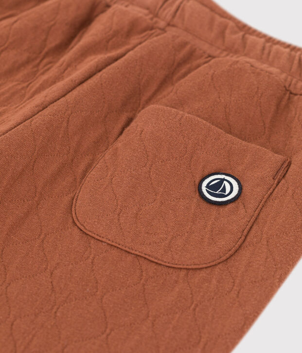 Pantalone in tubique trapuntato bambina / bambino marrone