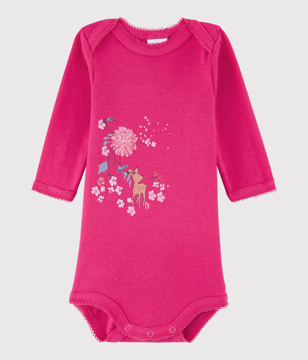 Body manica lunga beb&egrave; femmina rosa Flashy