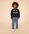 Maglia in tessuto felpato bambino blu SMOKING