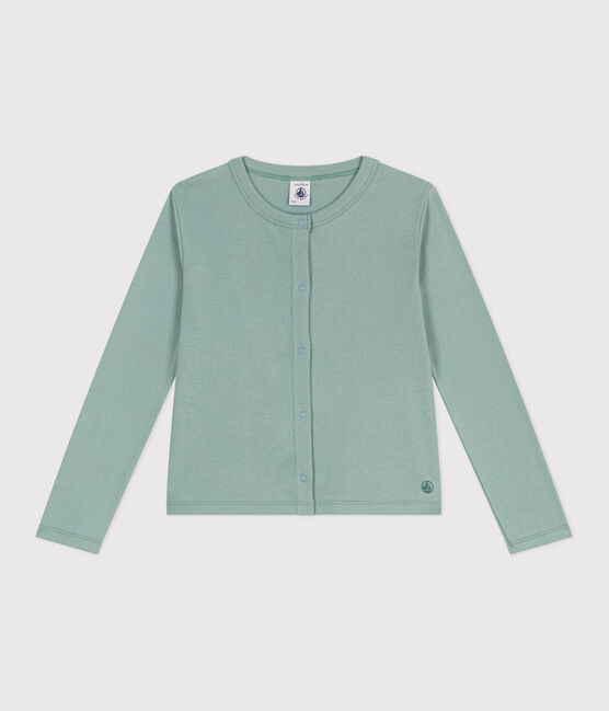 Cardigan in cotone tinta unita bambino verde PAUL