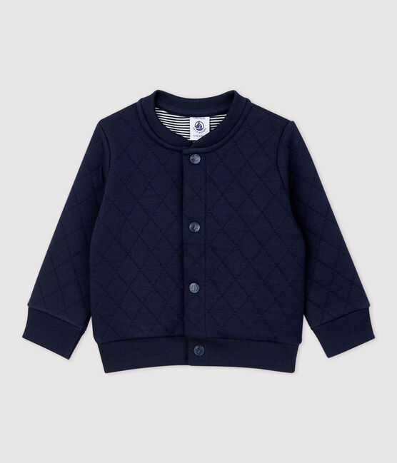 Cardigan bebè in tubique trapuntato blu SMOKING