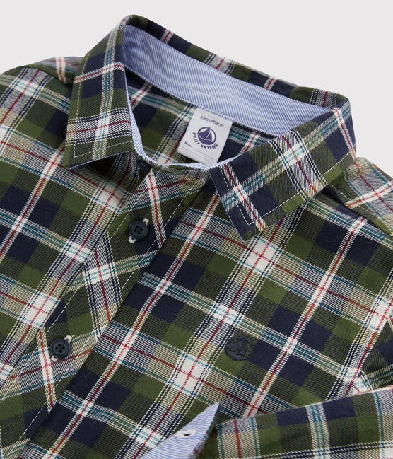 Camicia bambino a scacchi blu SMOKING/bianco MULTICO