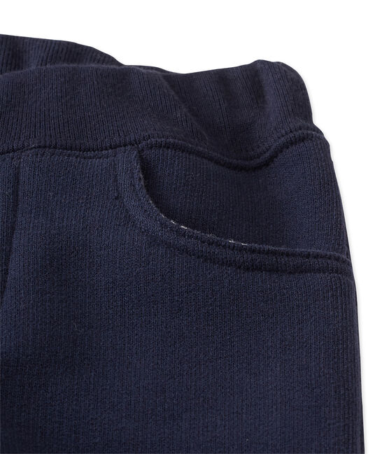 Pantaloni per bebé maschio in molleton blu SMOKING