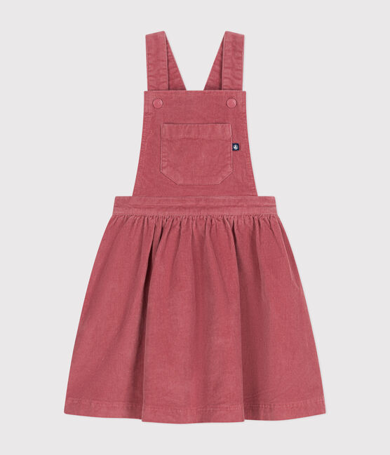 Abito salopette bambina in velluto rosa ROSEWOOD