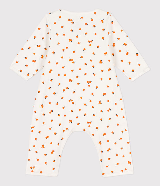 Bodyjama stampato in cotone bianco MARSHMALLOW/ ORANGE