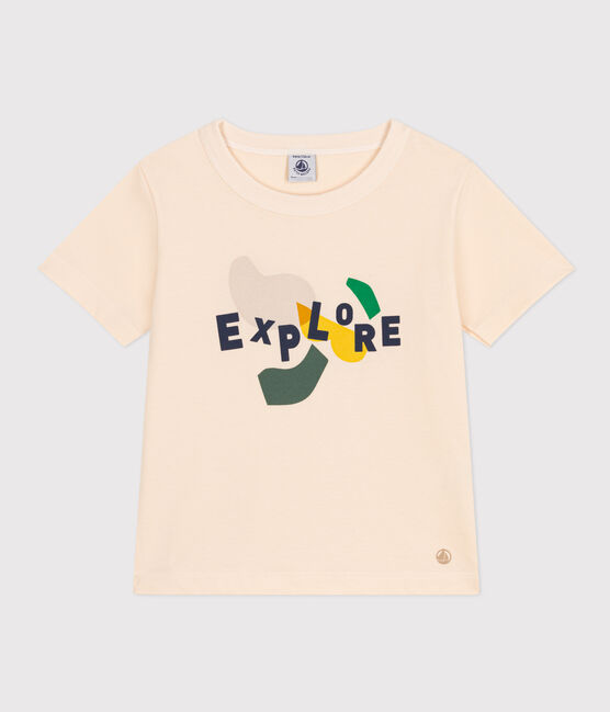 T-shirt stampata in jersey leggero bambino bianco AVALANCHE/ MULTICO