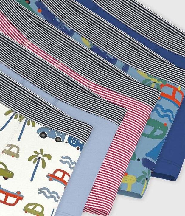 Set di boxer in cotone con stampa di automobili bambino multicolore
