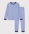 Pigiama in cotone a righe bambino blu/bianco