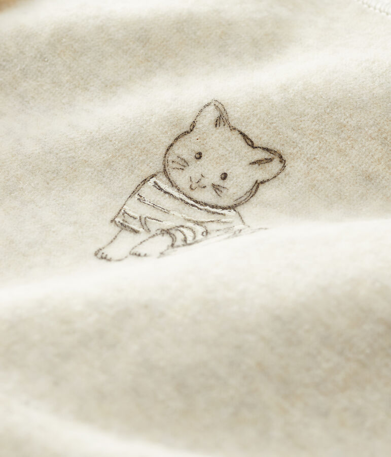 Tutina gatto beb&egrave; in velluto beige MONTELIMAR CHINE