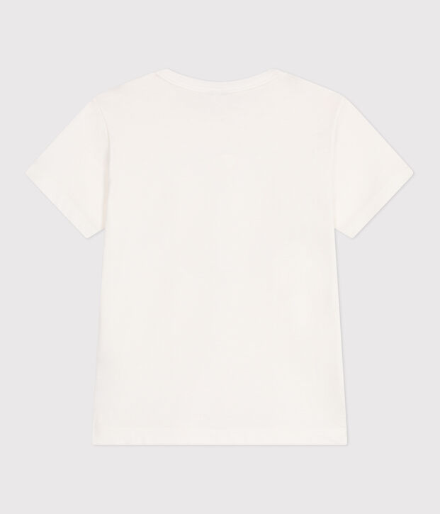 T-shirt a maniche corte in cotone con stampa bambino bianco