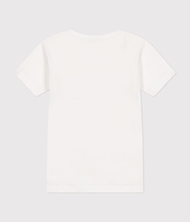 T-shirt a maniche corte in cotone bambino bianco