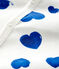 Tutina a cuori blu senza piedi bebè femmina a costine bianco MARSHMALLOW/bianco MULTICO