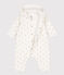 Tutina lunga bebè in cotone ovatta con cappuccio bianco MARSHMALLOW/bianco MULTICO
